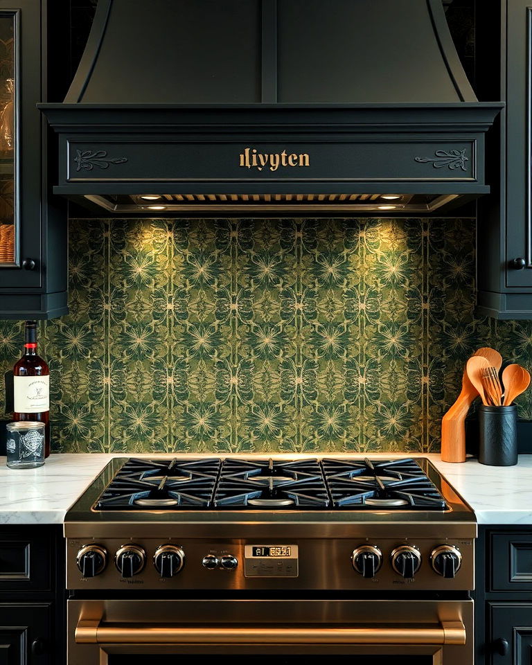 ornate backsplashes for dark academia kitchen - 25 Dark Academia Kitchen Ideas