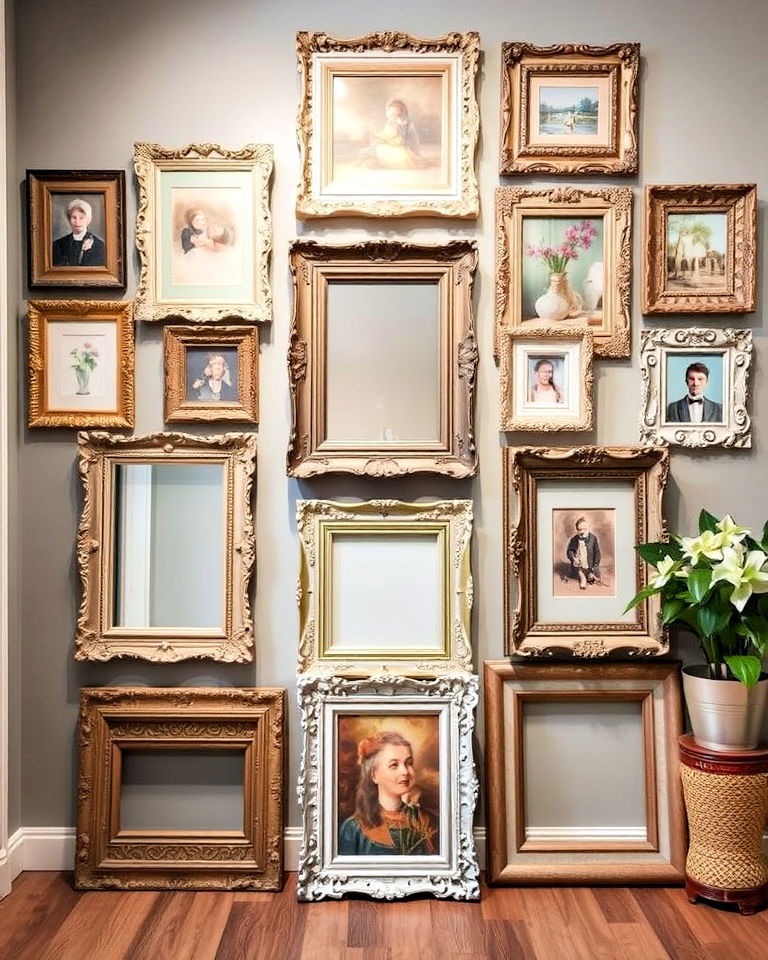 ornate picture frames - 25 Shabby Chic Interior Design Ideas