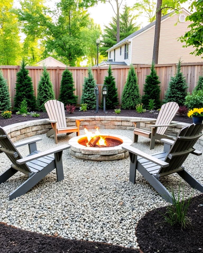 outdoor fire pit area with pea gravel surround - 20 Pea Gravel Landscaping Ideas