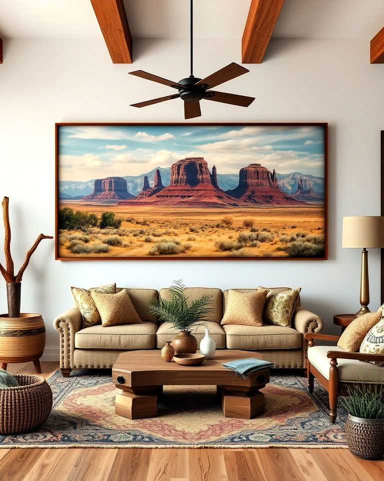 outdoor inspired artwork western interior - 25 Western Interior Design Ideas