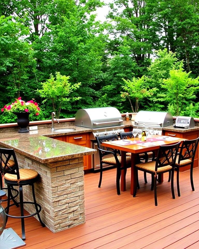 outdoor kitchen on composite deck - 25 Composite Deck Ideas
