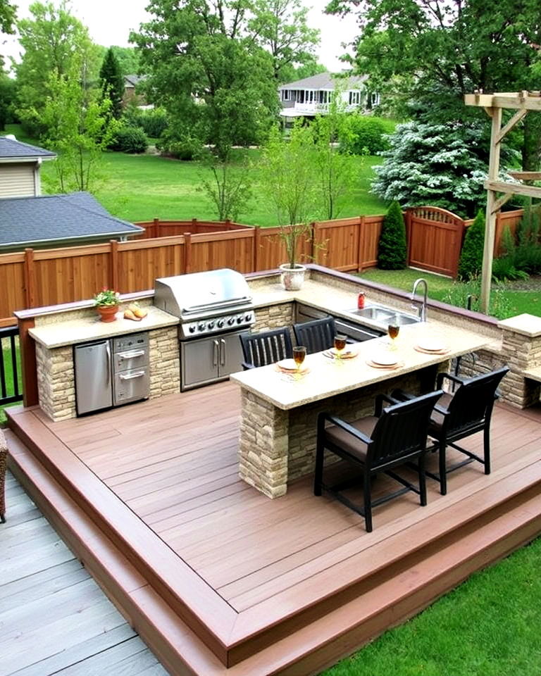 outdoor kitchen platform deck - 25 Platform Deck Ideas
