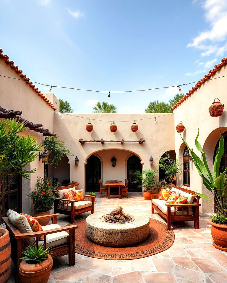 outdoor living areas for relaxation - 25 Mexican Style House Design Ideas
