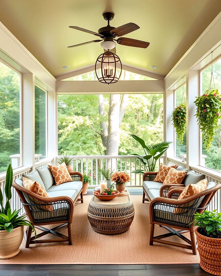 outdoor nature inspired screened in porch - 20 Screened-in Front Porch Ideas