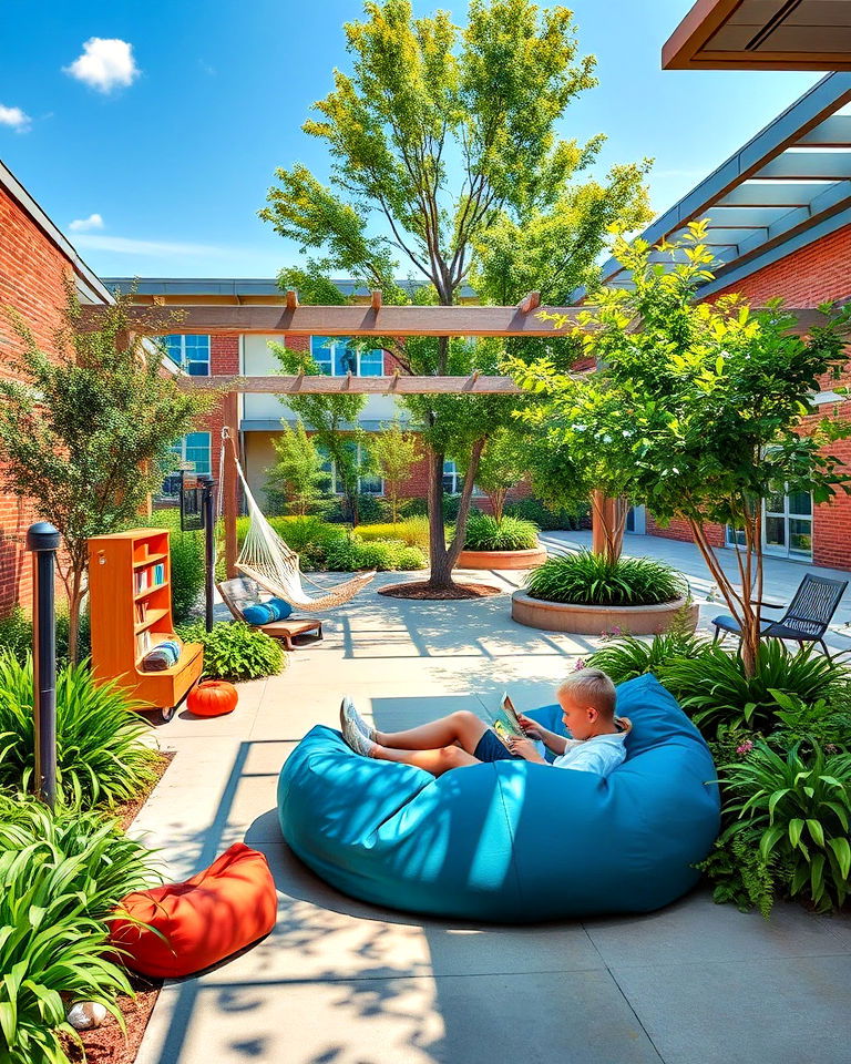 outdoor reading nook school courtyard - 20 School Courtyard Ideas