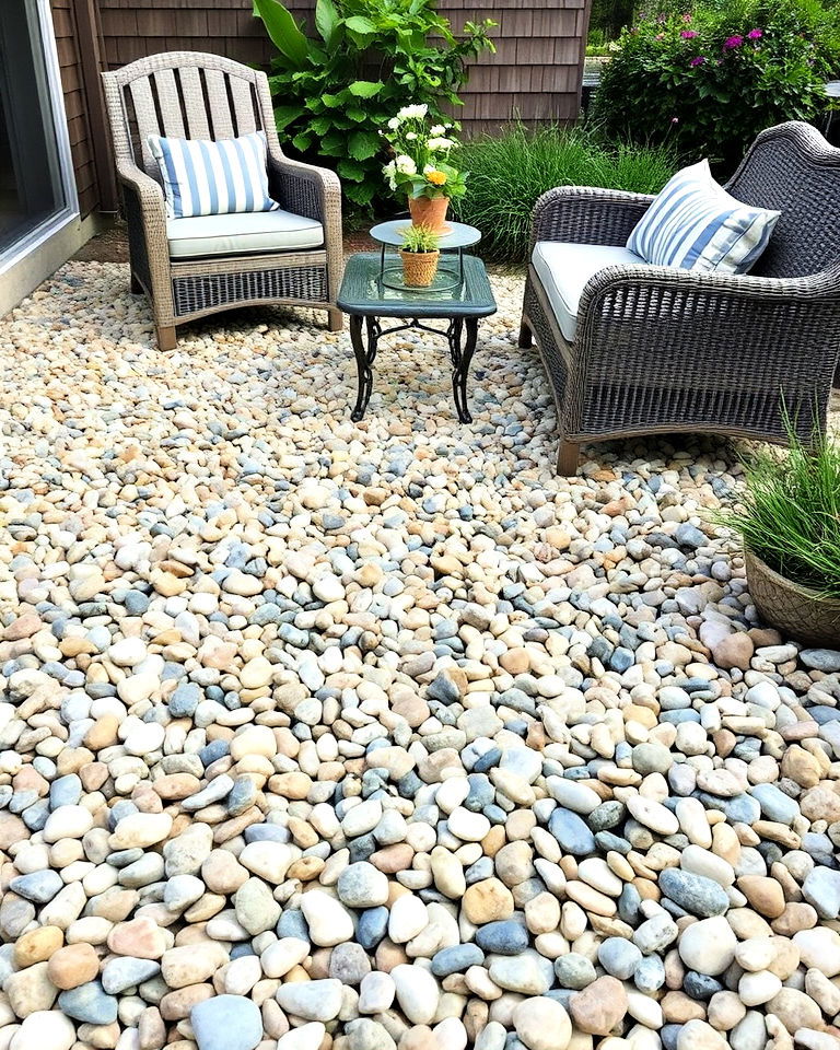 outdoor rug alternative mexican beach pebbles - 15 Mexican Beach Pebbles Landscaping Ideas
