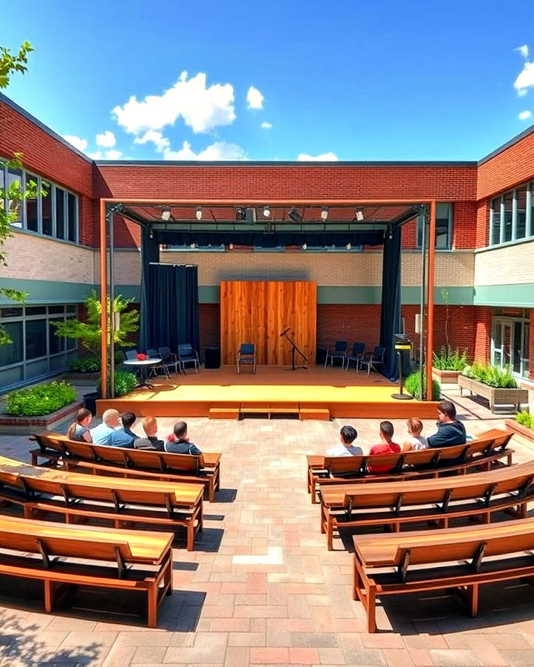 outdoor stage school courtyard - 20 School Courtyard Ideas