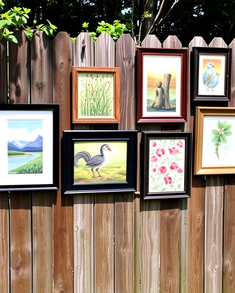 outdoor wall art frames - 20 Fence Art Ideas
