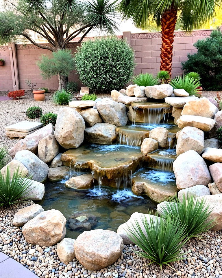 outdoor water features backyard landscaping - 25 Las Vegas Backyard Landscaping Ideas