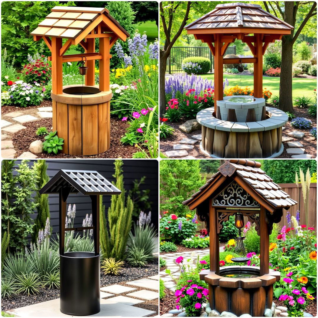 15 Outdoor Wishing Well Garden Ideas for Garden Charm