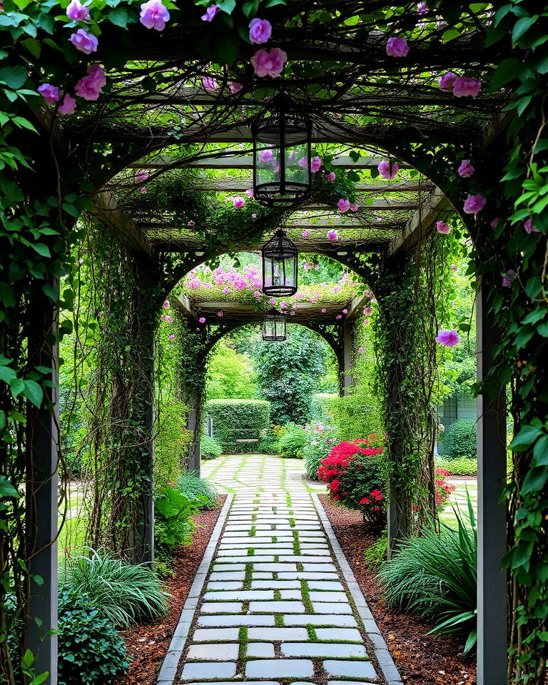 overgrown pergola walkway secret garden - 40 Secret Garden Ideas