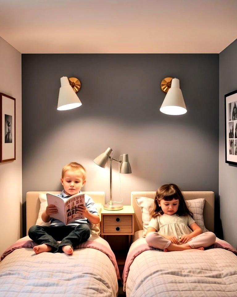 overhead lighting zones - 40 Boy and Girl Shared Small Room Ideas
