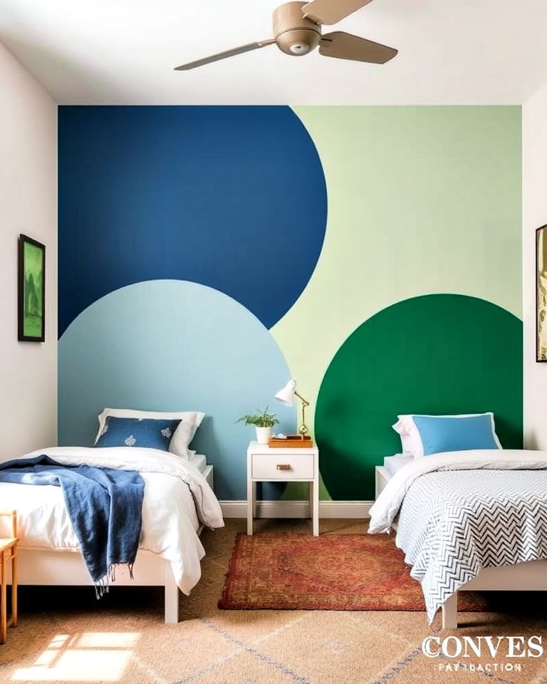overlapping color theme boy and girl shared small room - 40 Boy and Girl Shared Small Room Ideas