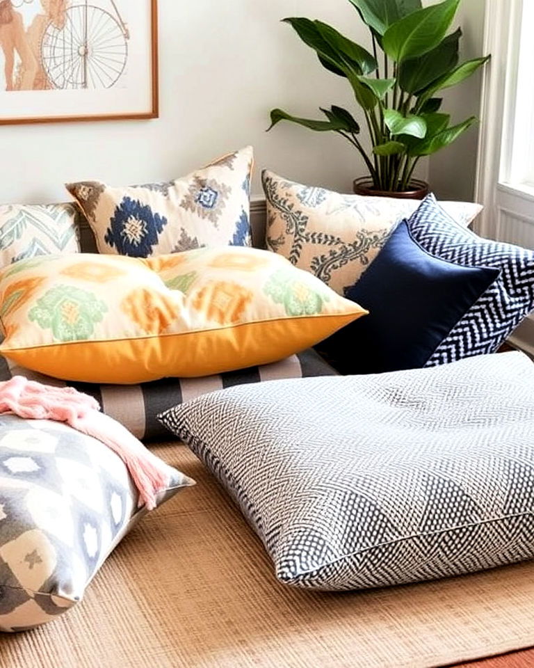 oversized floor pillows - 30 Floor Seating Ideas