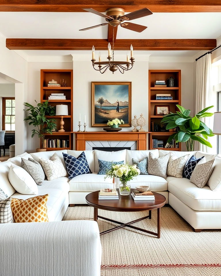 overstuffed sofas nancy meyers living room - 15 Nancy Meyers Living Room Ideas