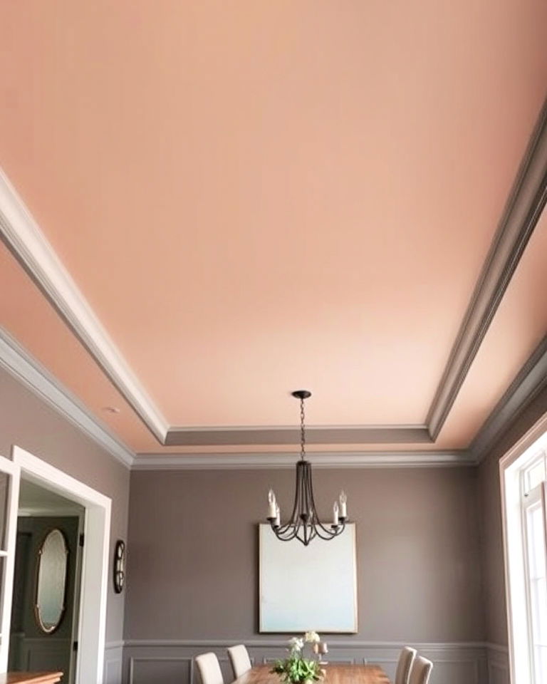 paint the recessed area with a gradient of colors - 20 Reverse Tray Ceiling Idea