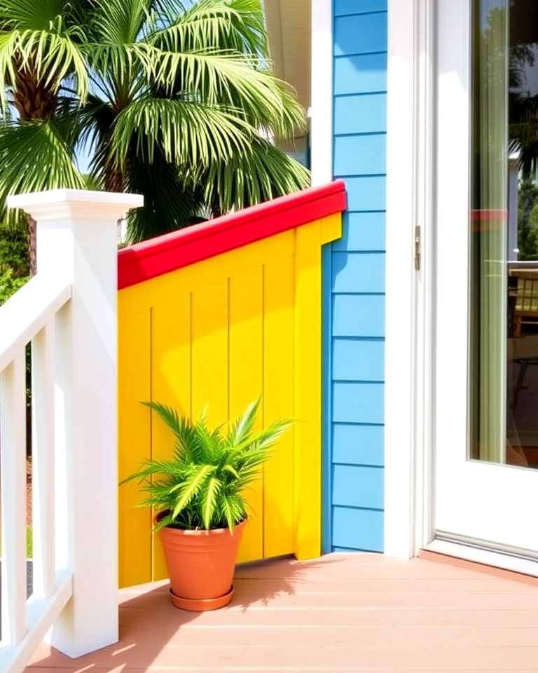 painted deck fascia in bold colors - 15 Deck Fascia Ideas