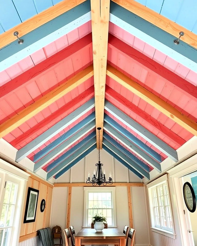 painted rafters shed ceiling - 15 Shed Ceiling Ideas