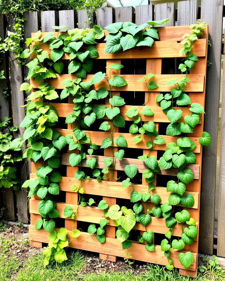 pallet garden trellis for climbers - 20 Vertical Pallet Garden Ideas