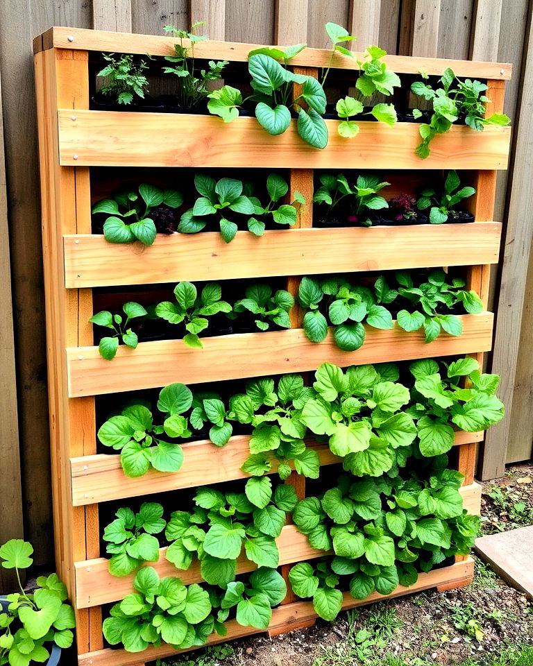 pallet vegetable planter - 20 Vertical Pallet Garden Ideas