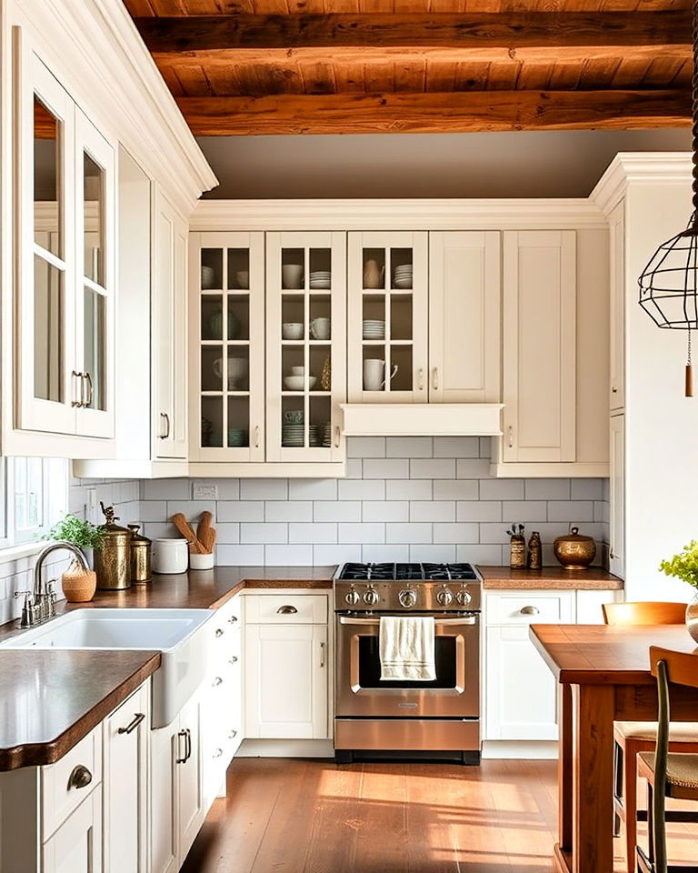 paneled cabinetry farmhouse interior design - 20 Rustic Farmhouse Interior Design Ideas