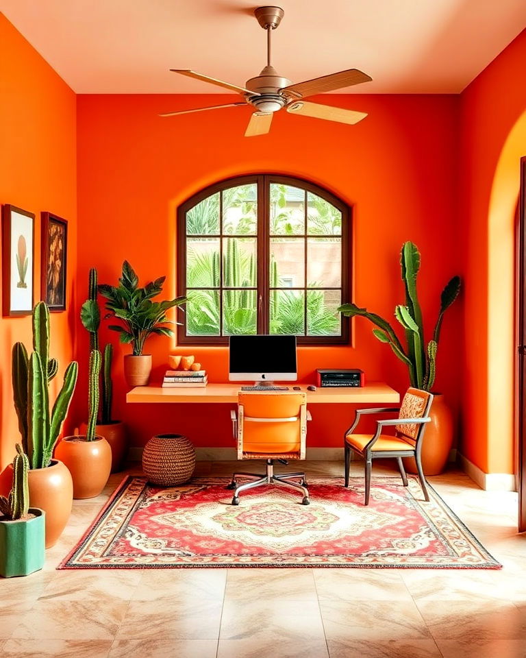 papaya orange mexican interior paint color - 20 Mexican Interior Paint Colors