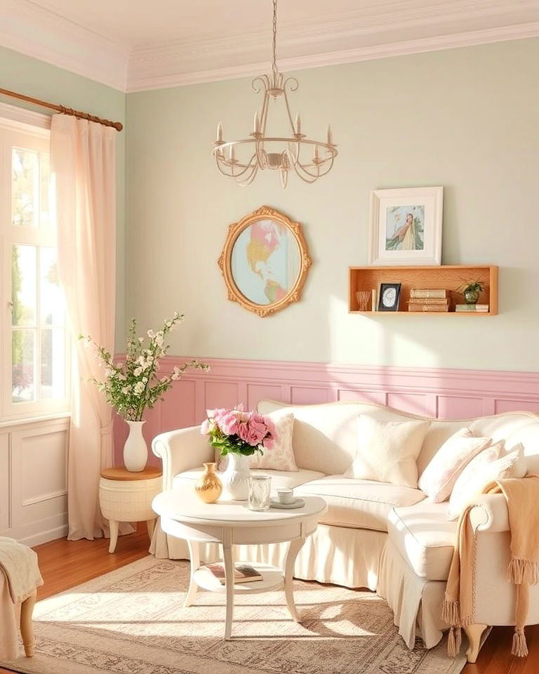 pastel color palette shabby chic interior - 25 Shabby Chic Interior Design Ideas