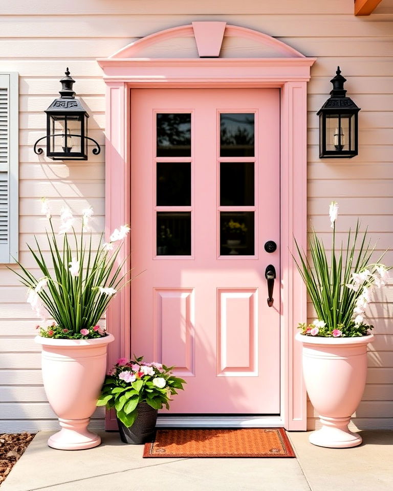 pastel colored door paint - 15 Spring Front Door Decor Ideas