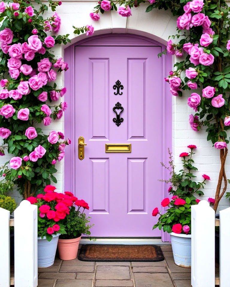pastel cottage lavender front door - 15 Lavender Front Door Ideas