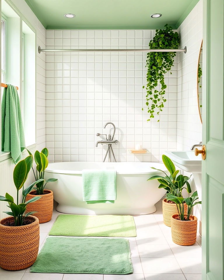 pastel green accessories bathroom - 15 Light Green Bathroom Ideas