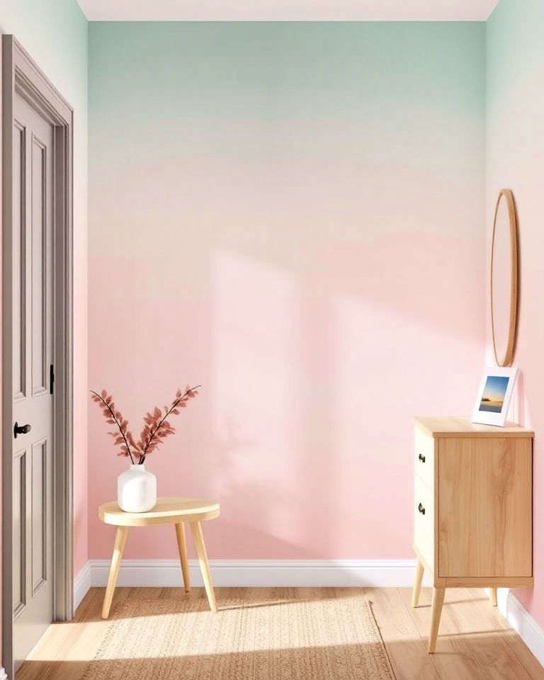 pastel ombre gradients wallpaper - 30 Entryway Wallpaper Ideas