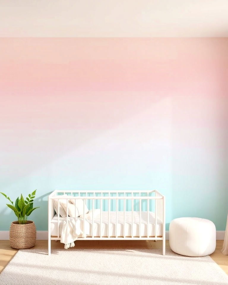 pastel rainbow ombre wall - 25 Kids Room Accent Wall