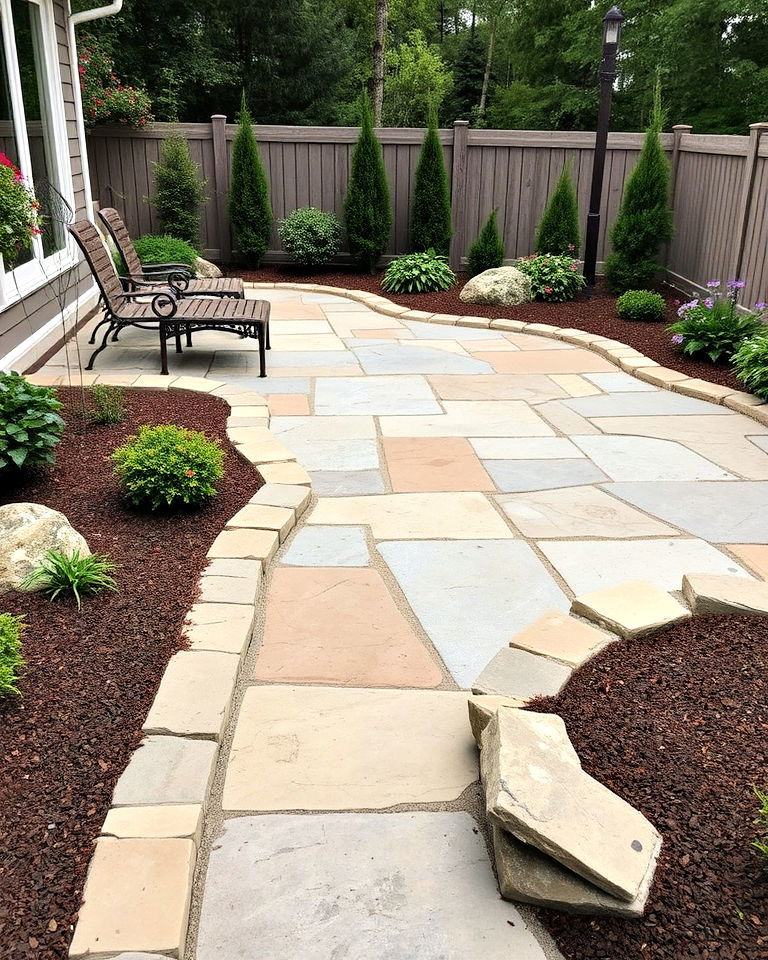patio stone slab edging - 20 Patio Edging Ideas