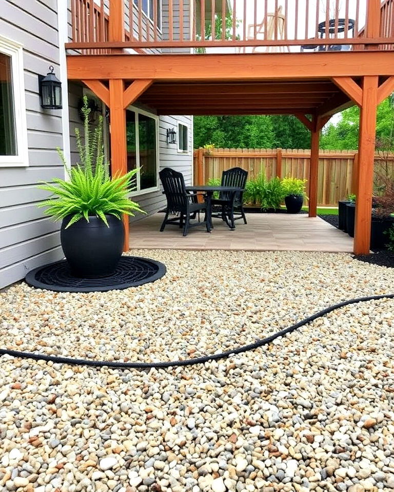 pea gravel as a base layer for patios - 20 Pea Gravel Landscaping Ideas