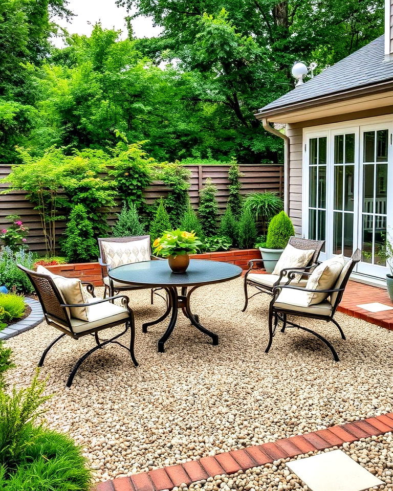 pea gravel patio oasis - 20 Pea Gravel Landscaping Ideas