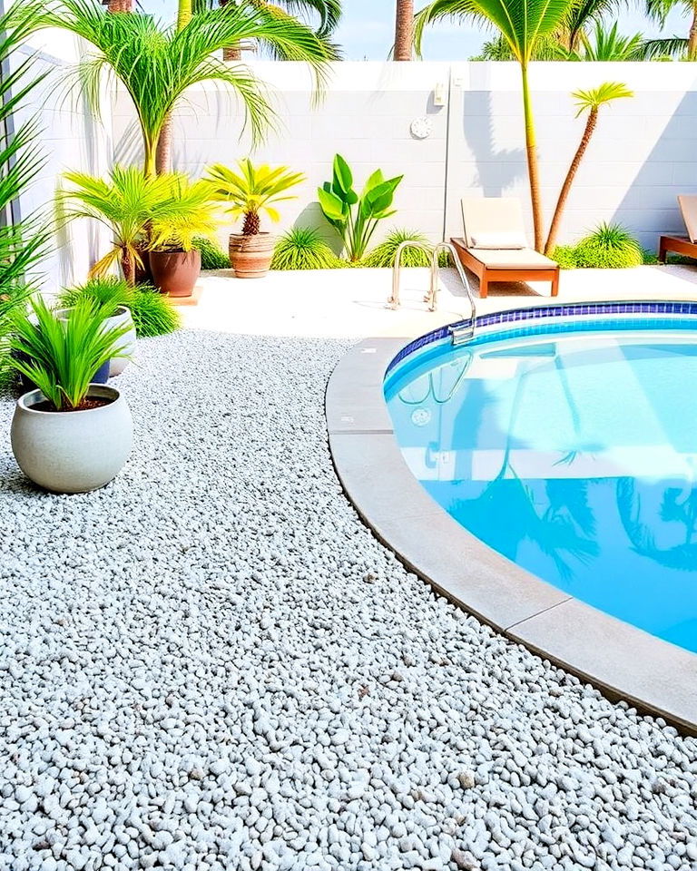 pea gravel walkway around a pool - 20 Pea Gravel Walkway Ideas