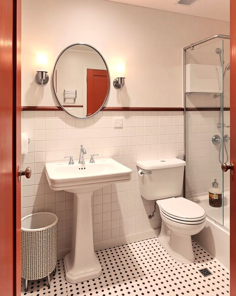 pedestal sinks in mid century bathroom - 25 1950s Bathroom Ideas