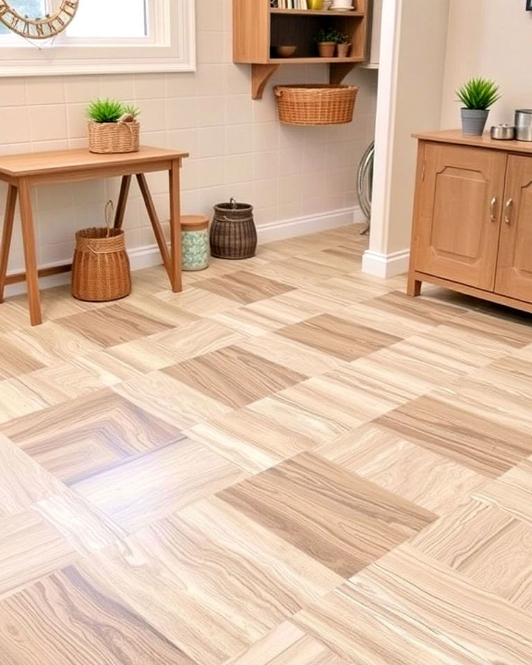peel and stick vinyl tiles for basement - 15 Basement Vinyl Flooring Ideas