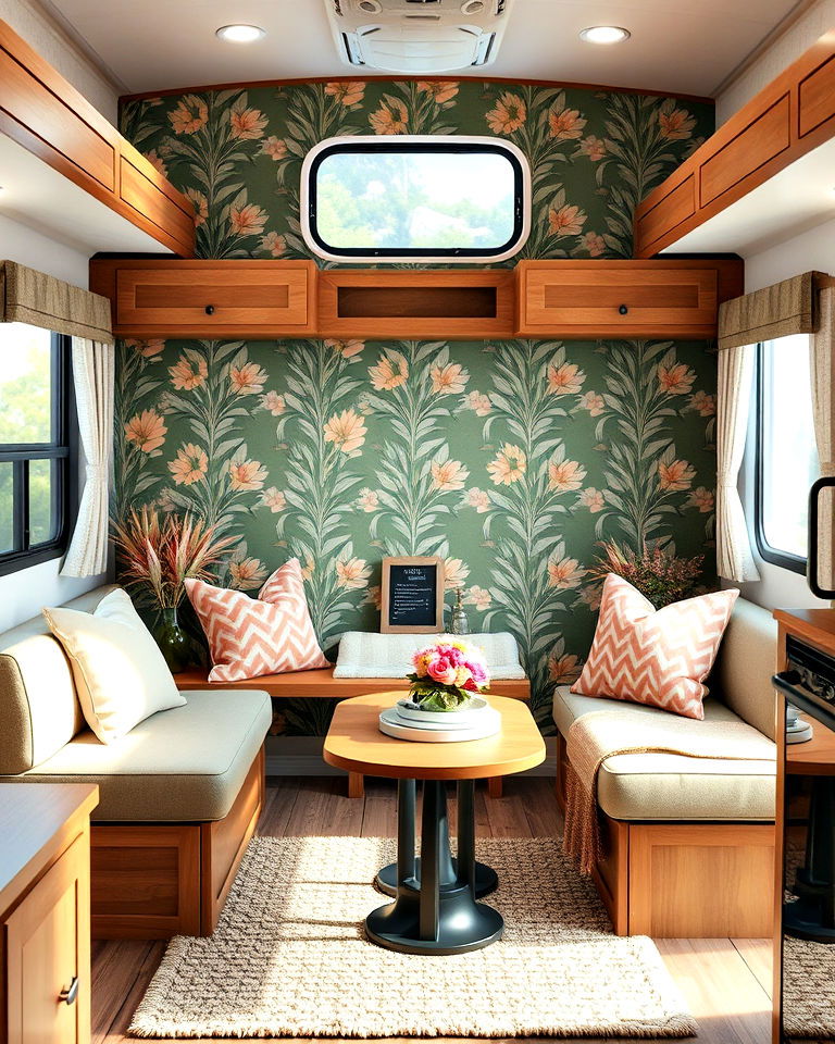 peel and stick wallpaper rv decorating - 25 Rv Decorating Ideas