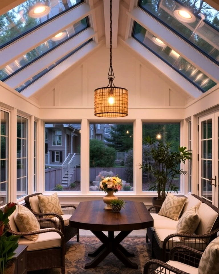pendant lights over seating areas - 15 Sunroom Lighting Ideas