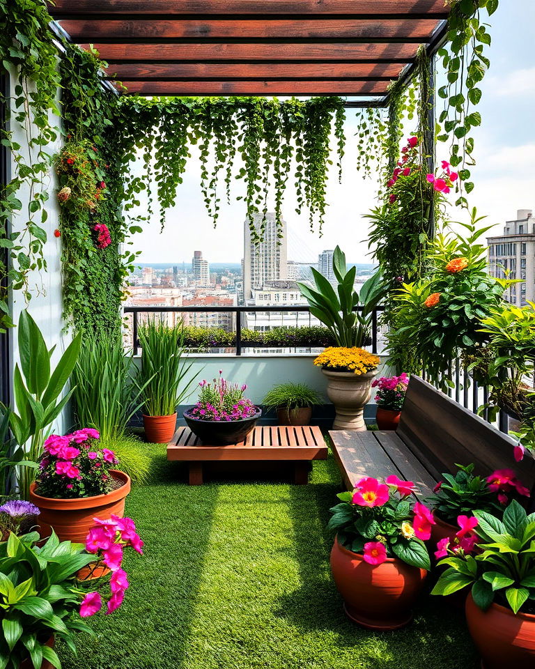 penthouse balcony into a lush rooftop garden - 15 Penthouse Balcony Ideas