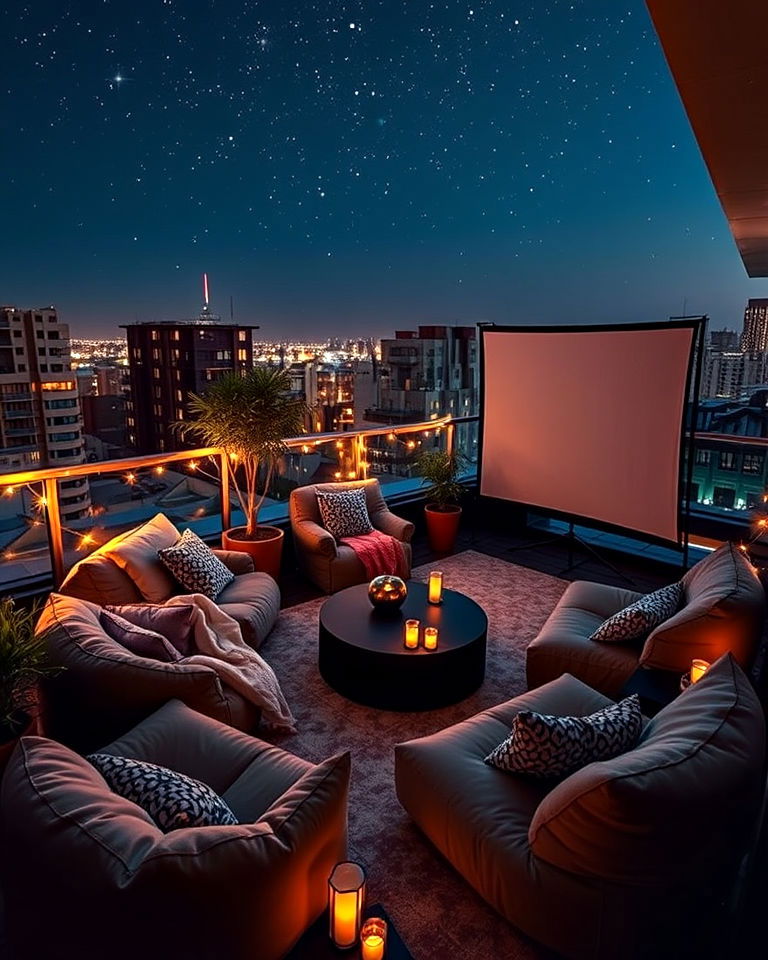 penthouse balcony into outdoor cinema - 15 Penthouse Balcony Ideas