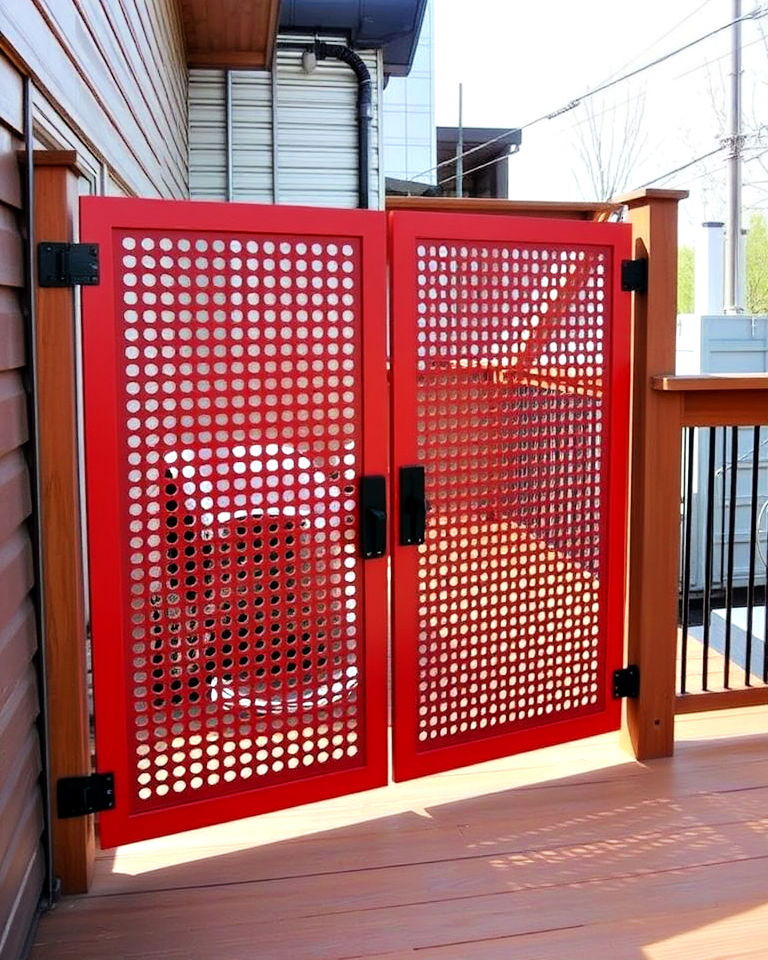 perforated metal deck gate - 25 Deck Gate Ideas