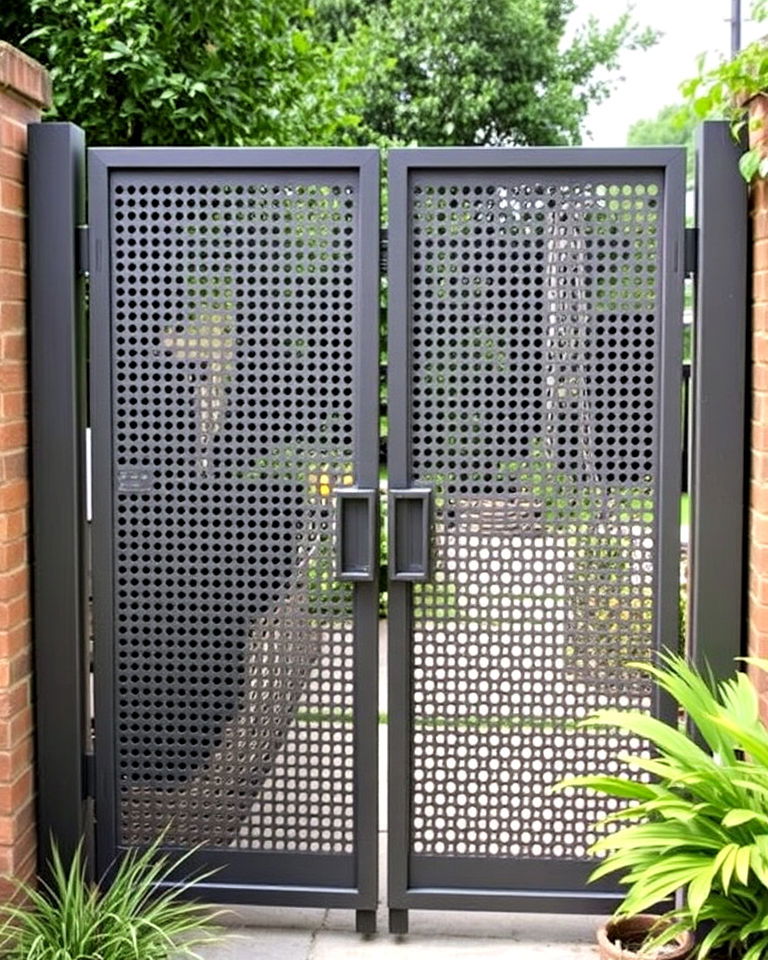 perforated metal garden gate - 20 Metal Garden Gate Ideas