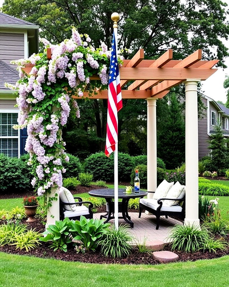 pergola residential flag pole landscaping - 20 Residential Flag Pole Landscaping Ideas