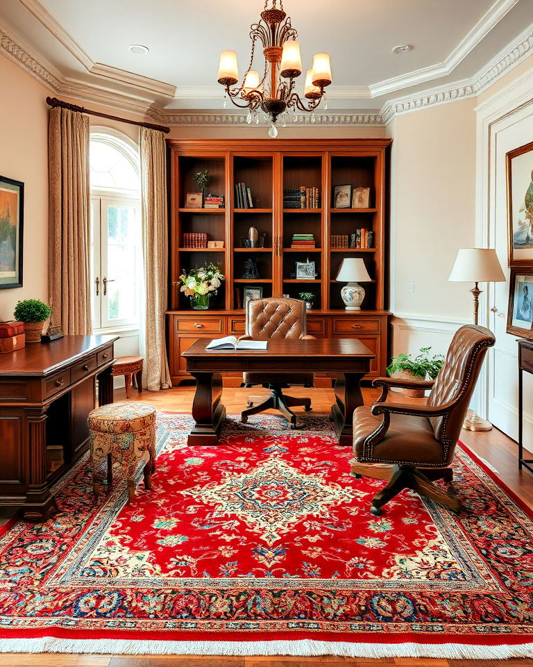 persian rug traditional home office - 25 Traditional Home Office Ideas