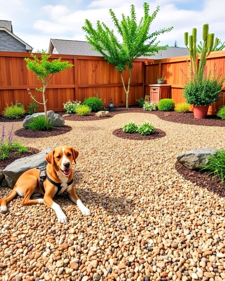 pet friendly yard with pea gravel - 20 Pea Gravel Landscaping Ideas