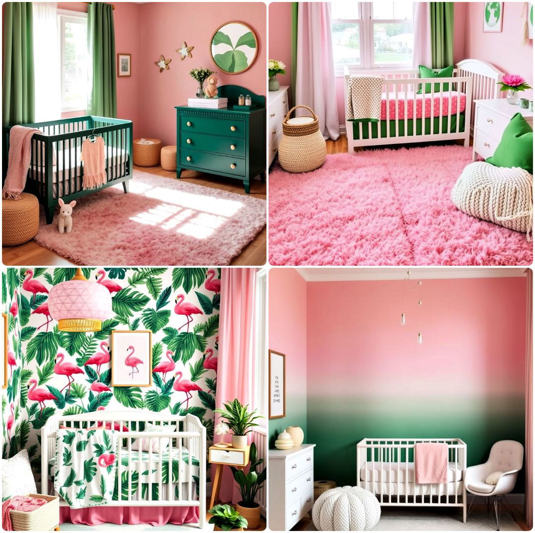 pink and green nursery ideas