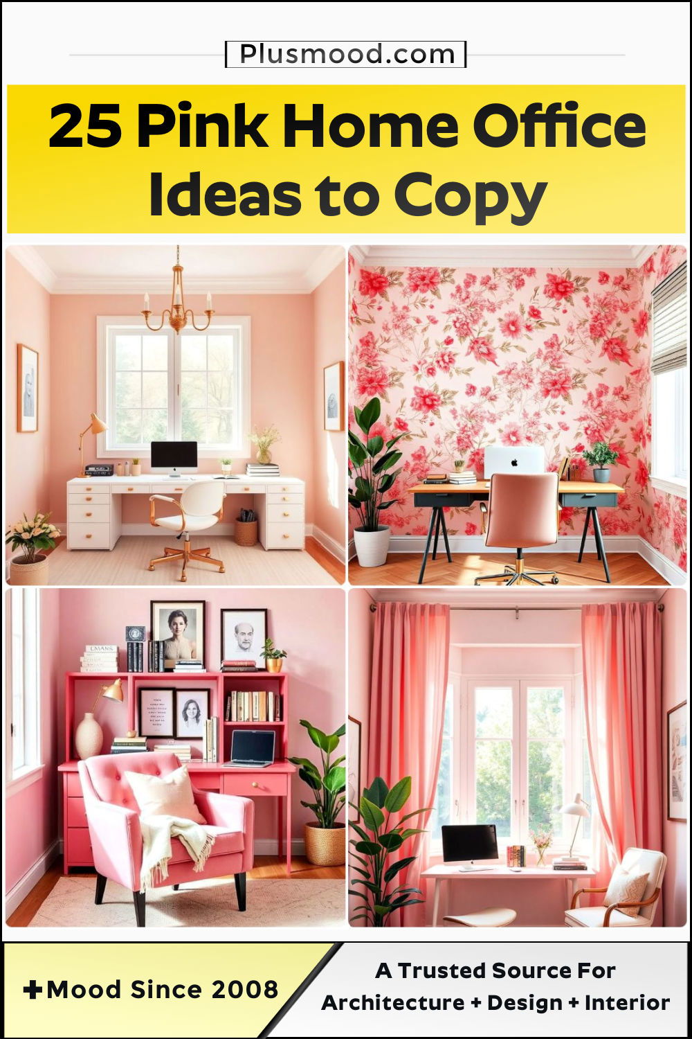 pink home office ideas