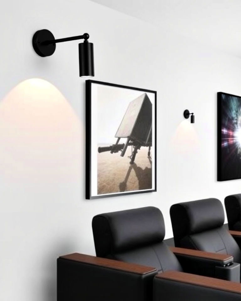 pivoting arm sconces home theater - 15 Home Theater Wall Sconce Ideas